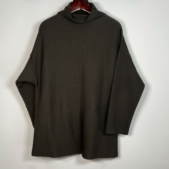 Green Gray Mock Neck Sweater by Jane Daniels‎ Auckland Size 14 Womens Wool Blend - Picture 1 of 11